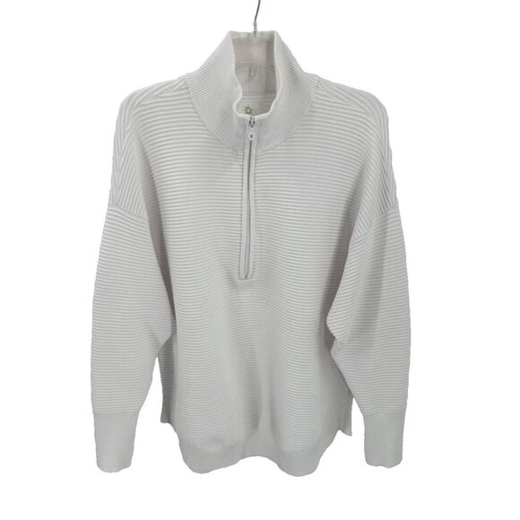 aerie Sweaters - AERIE OFFLINE home stretch quarter zip sweater sweatshirt pullover white mock XL